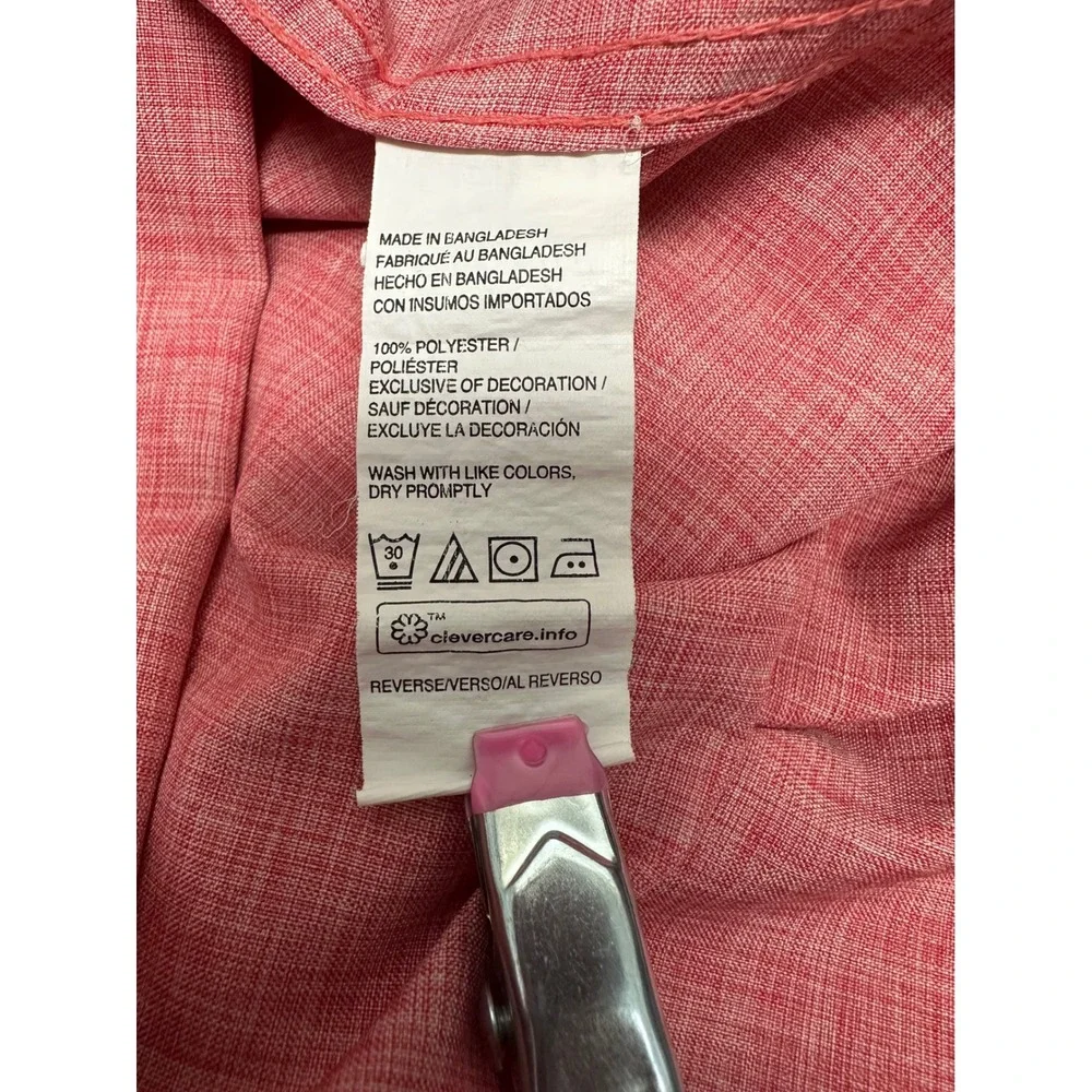 IZOD Saltwater Mens XXL Red Heather Short Sleeve Vented Fishing Shirt